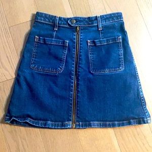 AG zip front denim skirt